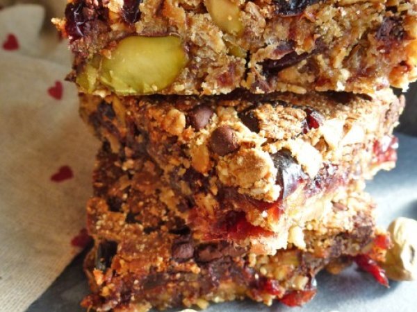 Barres De Cereales Cranberries Pistaches Chocolat Recette Ptitchef