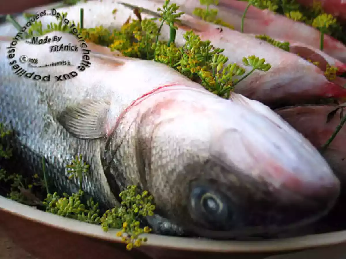 Bars farcis à la salicorne à l'ail et au fenouil cuits au BBQ