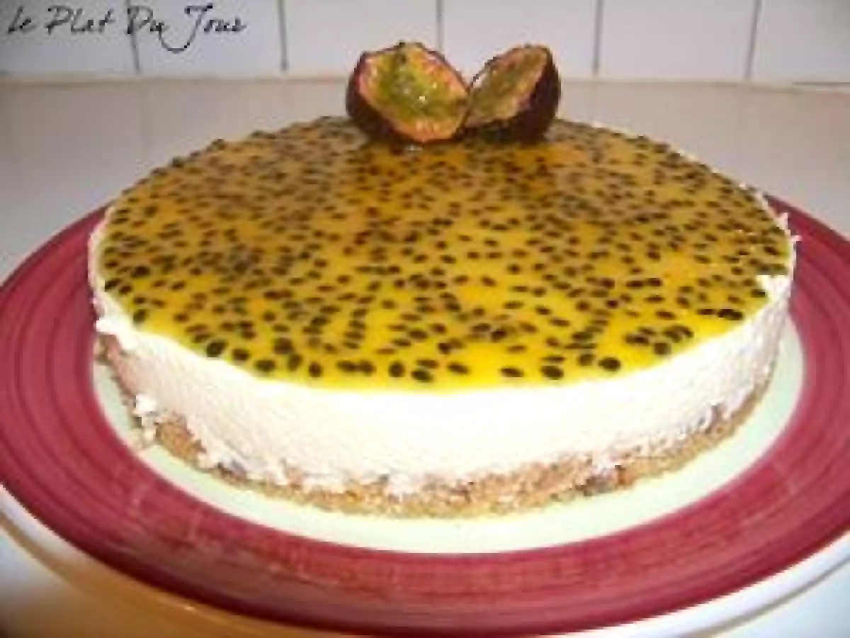 Bavarois au chocolat blanc, noix de coco et fruit de la passion