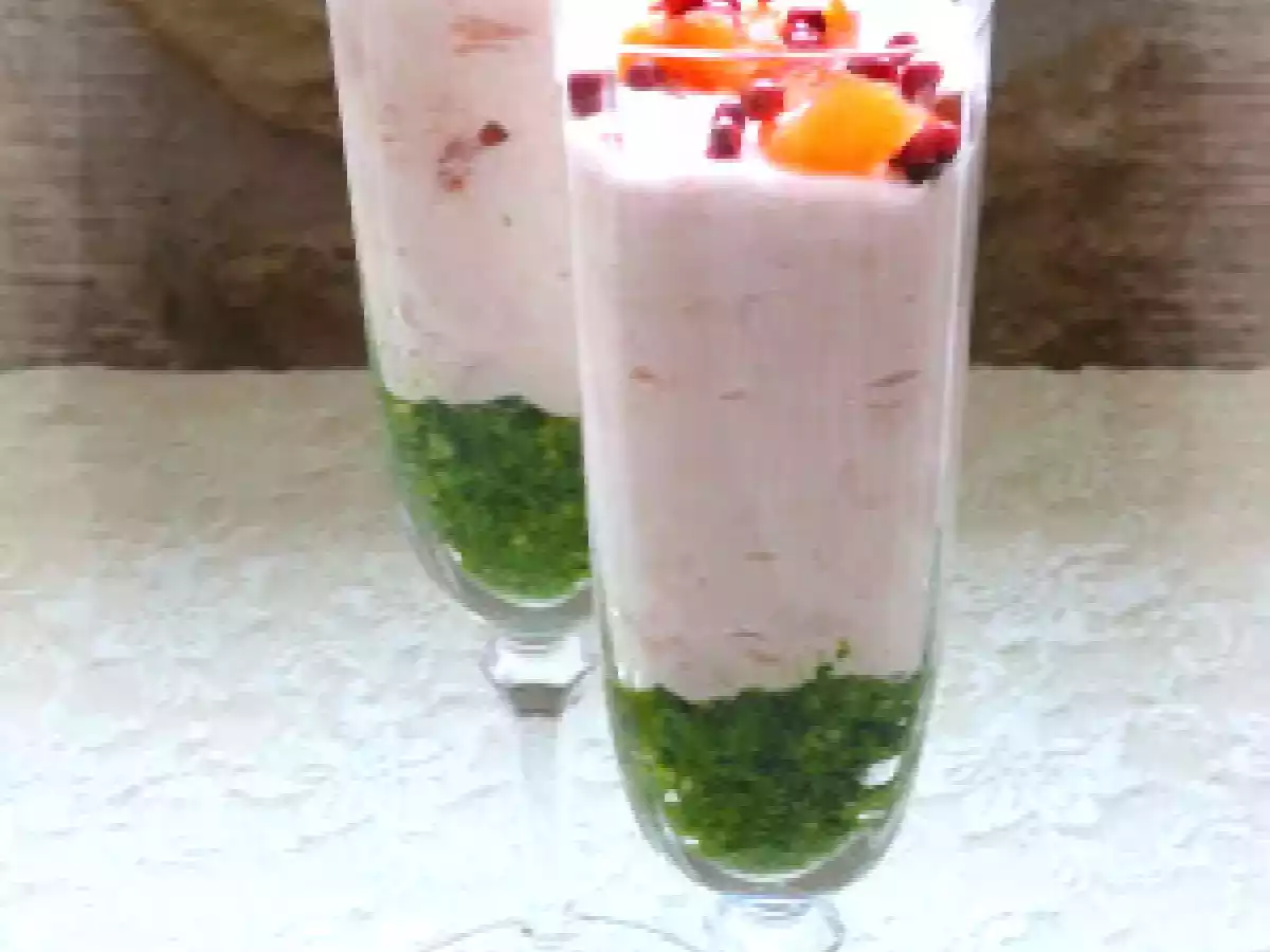 Bavarois aux deux saumons & pesto persil épinard