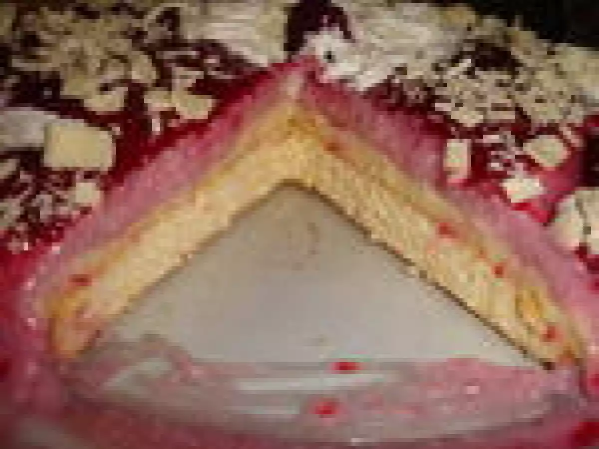 Bavarois cerise et chocolat blanc