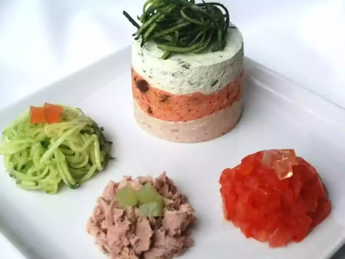 Bavarois concombre/citron confit, thon/salicornes/tomates - photo 2