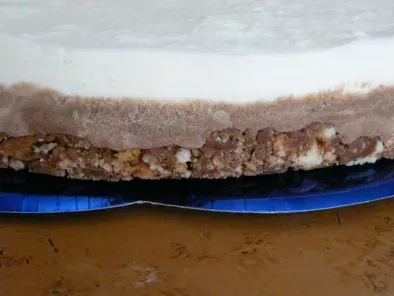 Bavarois noix de coco / chocolat sur croustillant au chocolat