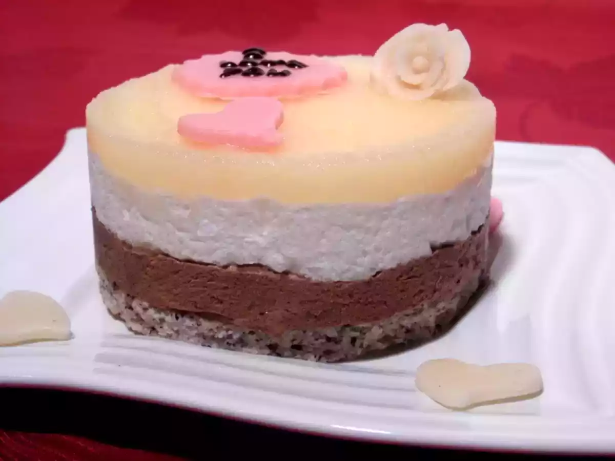 Bavarois poire, chocolat et miroir de poire au gingembre - photo 3