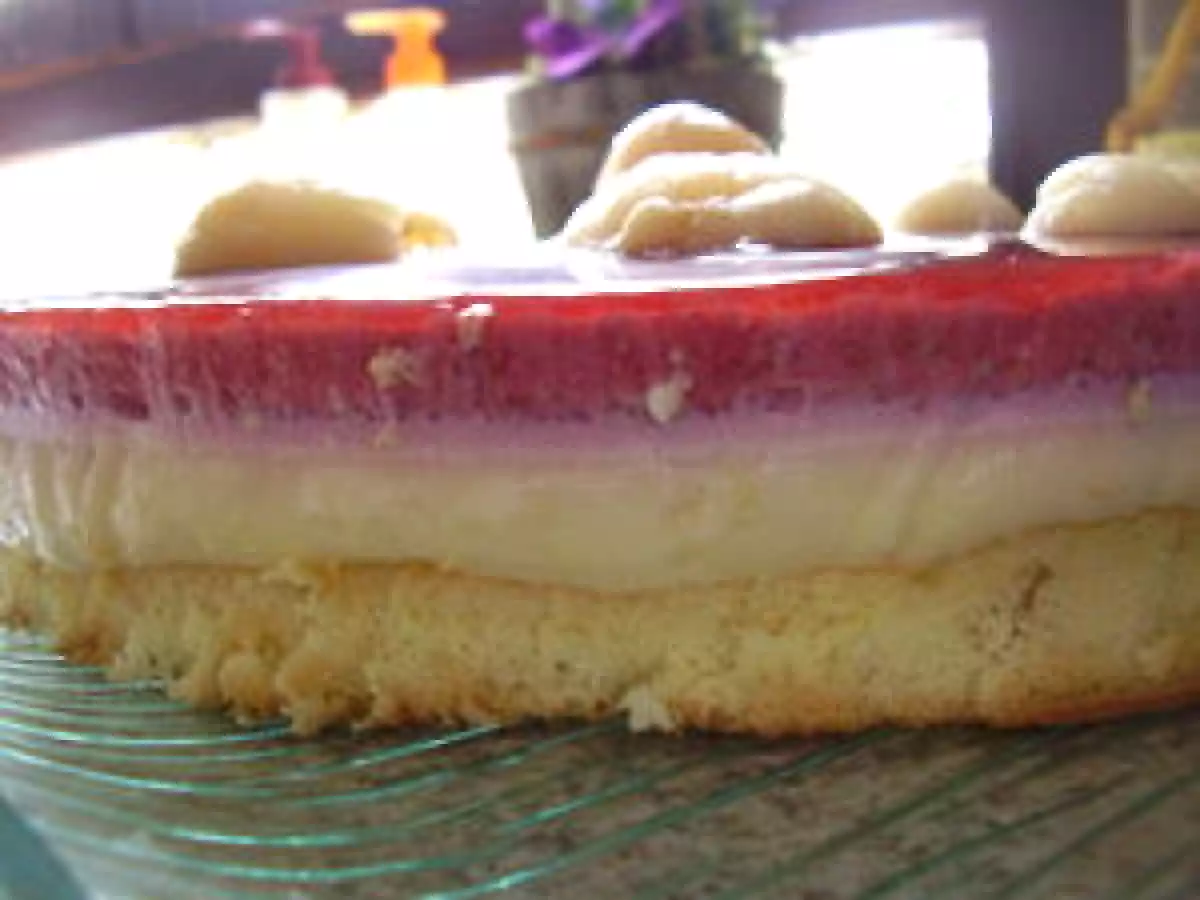 Bavarois rose-litchi-framboise.