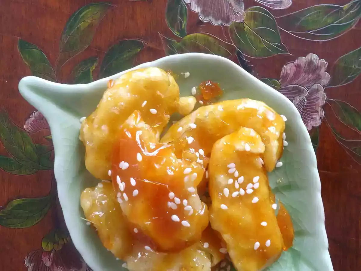 Beignets de pomme au caramel