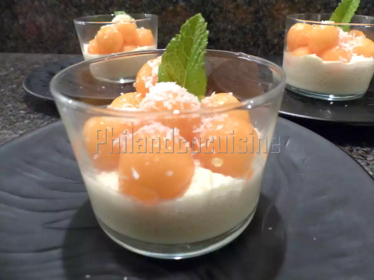 Billes de melon à la crème de coco - photo 2