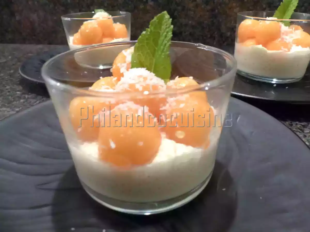 Billes de melon à la crème de coco - photo 3