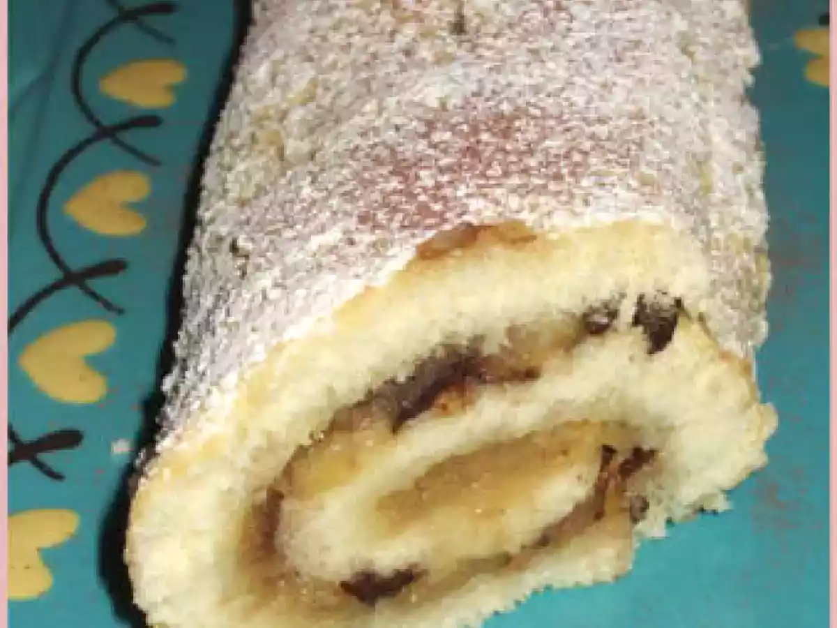 Biscuit roulé banane - confiture poire gingembre