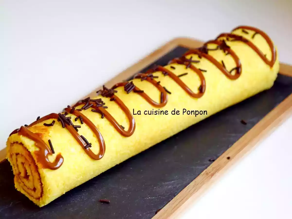 Biscuit roulé d'Alain Ducasse garni de confiture de lait