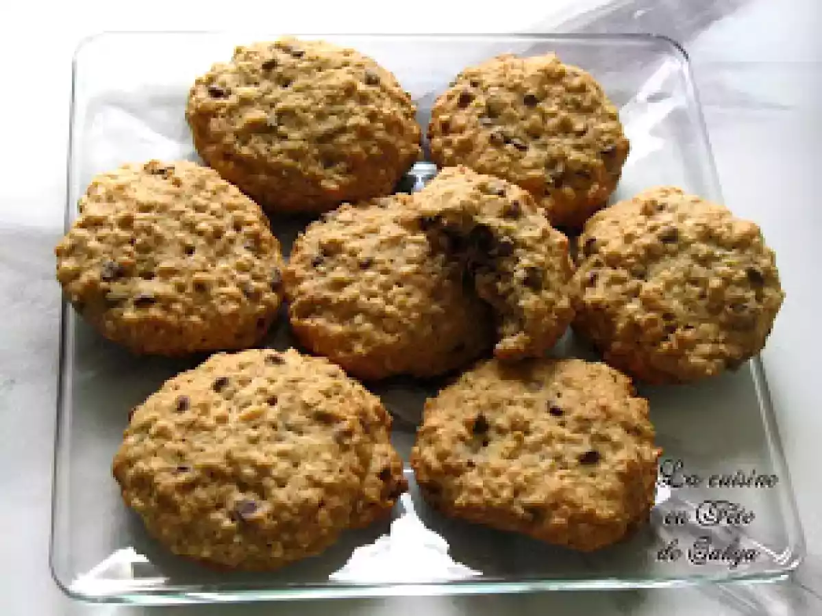 Biscuits aux bananes, gruau et chocolat