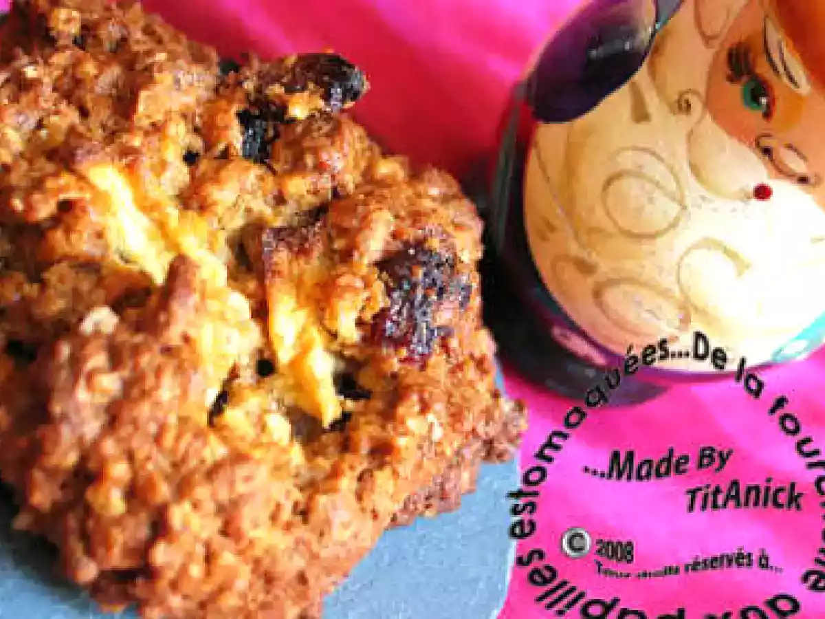 Biscuits aux pommes, fruits secs et flocons d'avoine