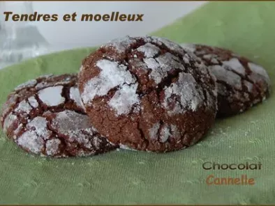 Biscuits craquelés, tendres et moelleux, au chocolat et à la cannelle, sans gluten - photo 2