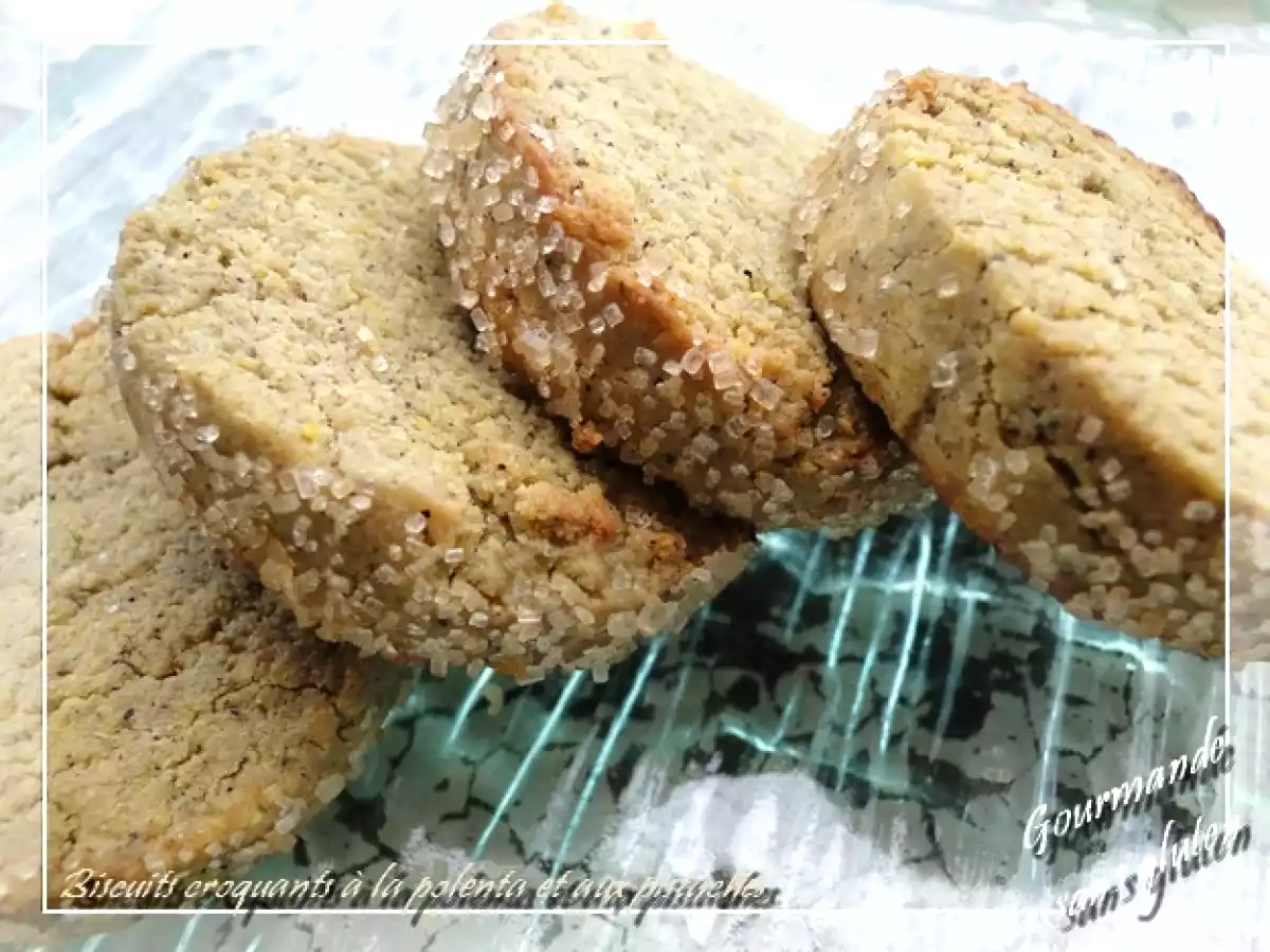 Biscuits croquants à la polenta et à la purée de pistache, sans gluten