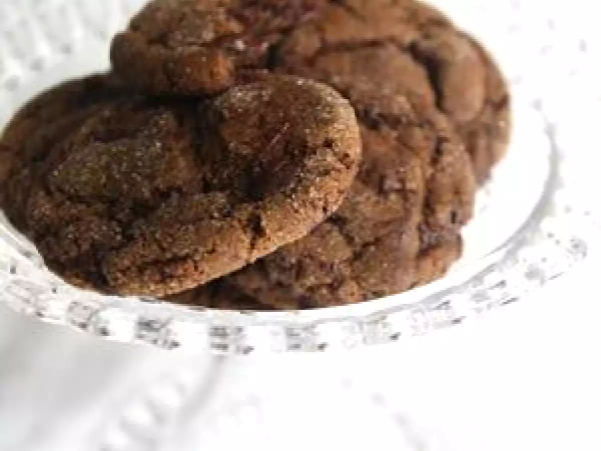 Biscuits moelleux au chocolat et gingembre.