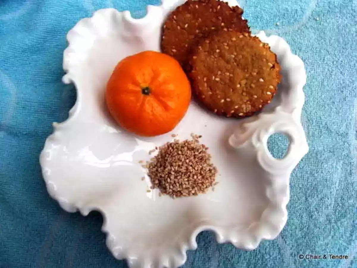 Biscuits sésame et mandarine