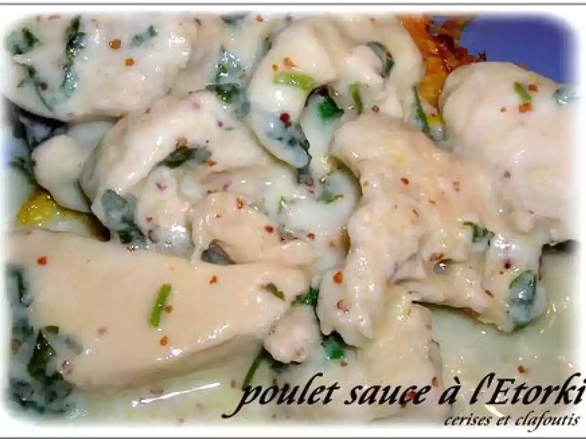 BLANC DE POULET SAUCE à L' ETORKI sur GALETTES DE PATATES DOUCES - photo 2