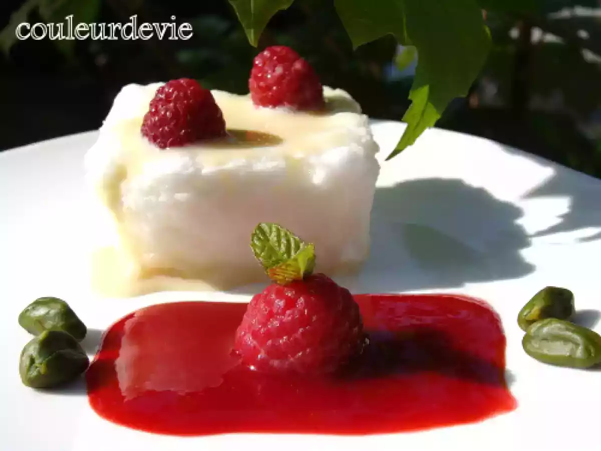 Blanc-manger de blanc d'oeuf, vanillé aux framboises - photo 4