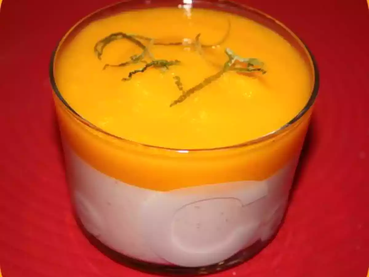 Blanc manger et coulis de mangue