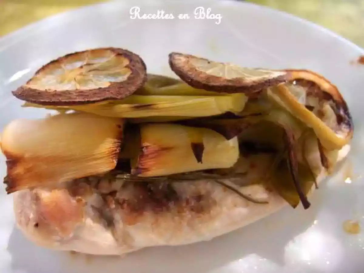 BLANCS DE POULET AUX POIREAUX ET AU CITRON