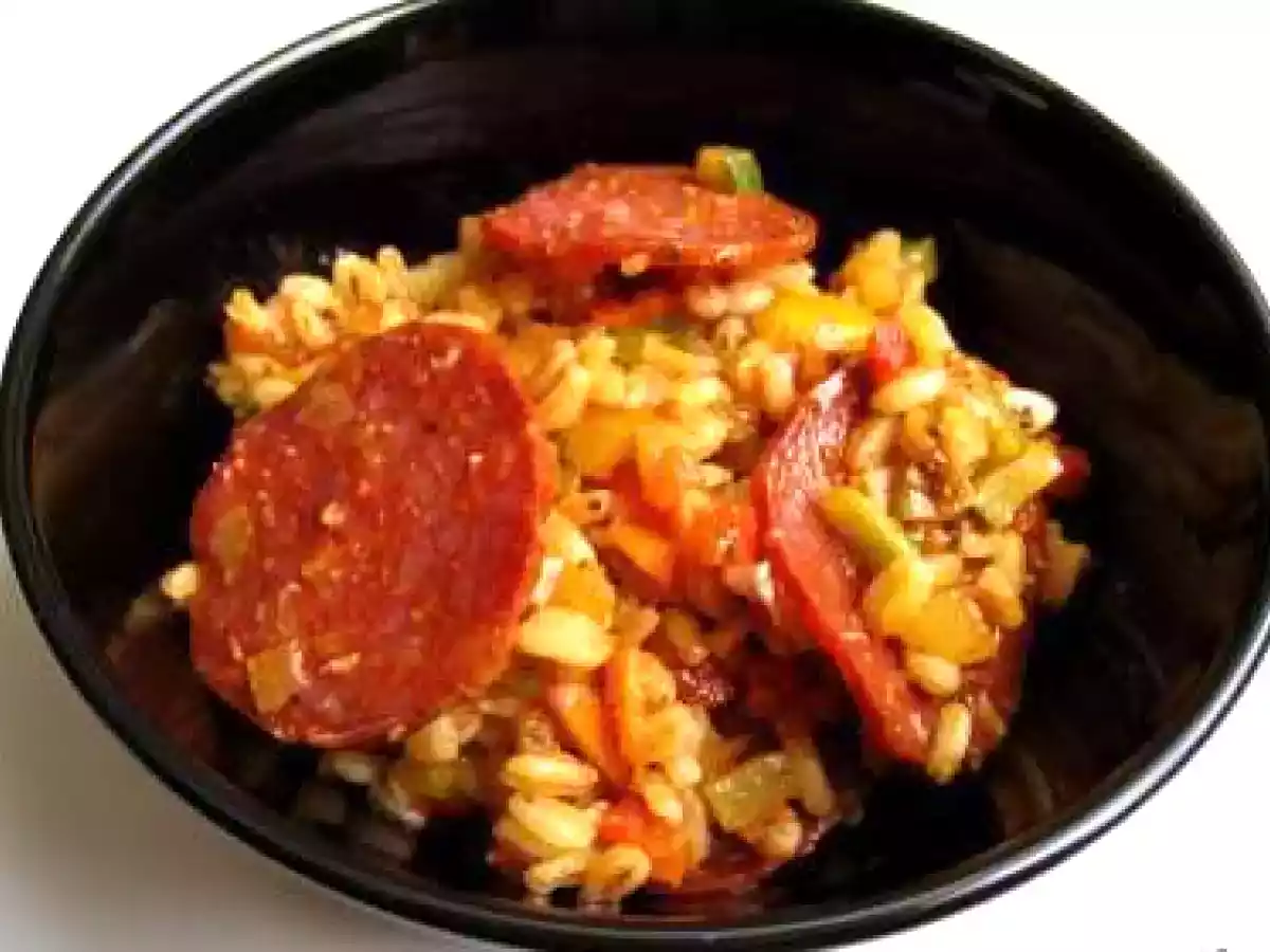 Blé aux petits légumes et chorizo