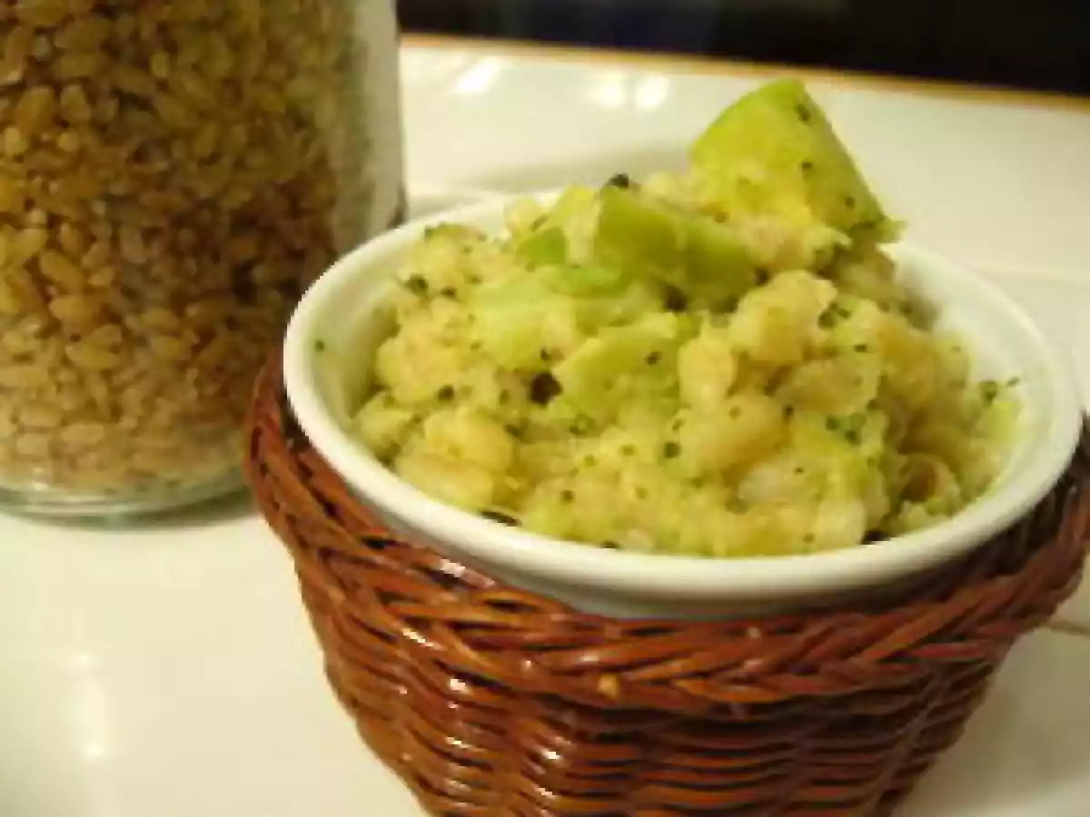 BLE CREMEUX AUX LEGUMES VERTS ET GINGEMBRE (Rice cooker)
