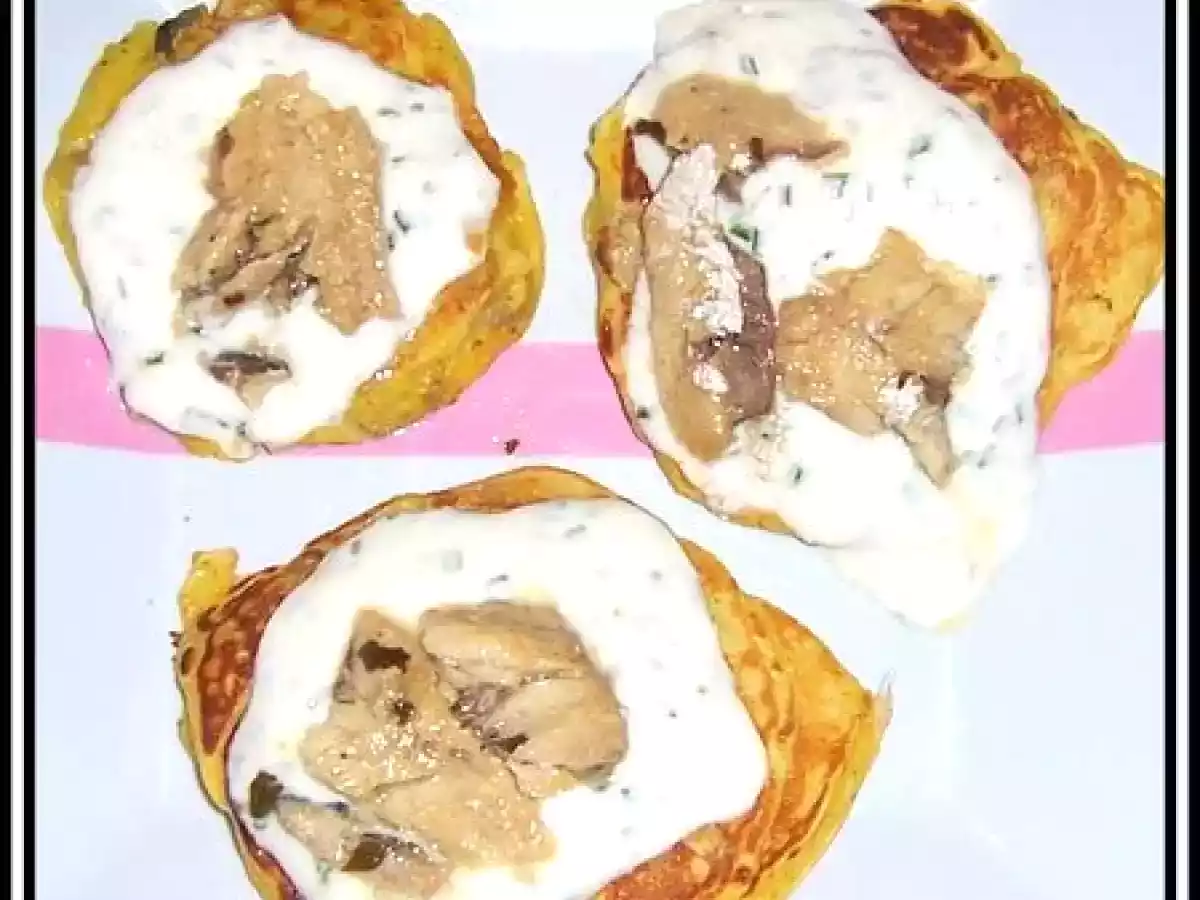 Blinis au maïs et champignons de Paris