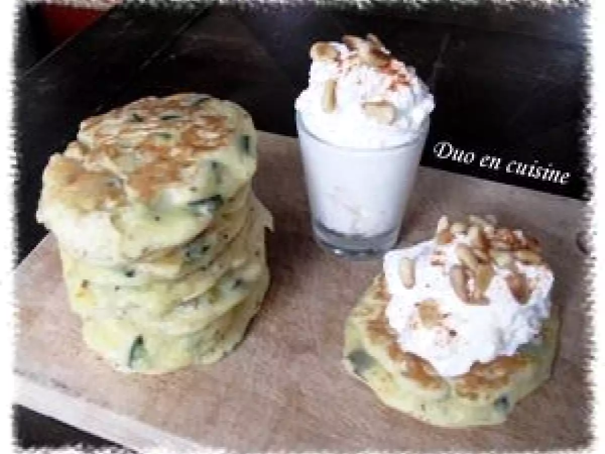Blinis aux courgettes et chantilly au chèvre