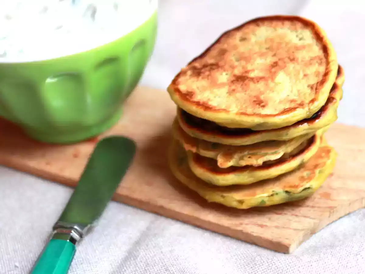 Blinis aux petits pois et à la menthe