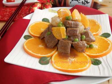 Boeuf à l'orange avec la confiture d'abricots (recette pour nouvel an chinois)