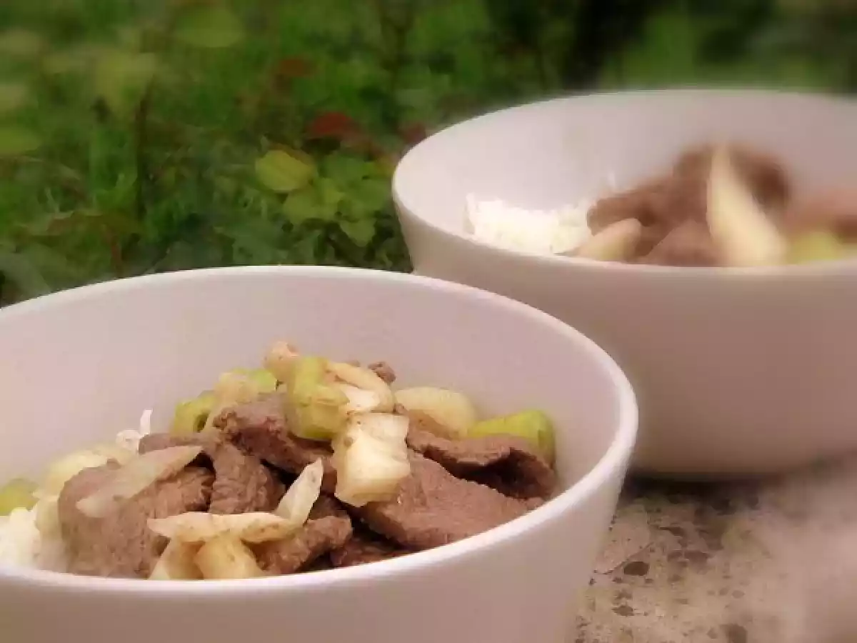 Boeuf sauté au céleri et au fenouil