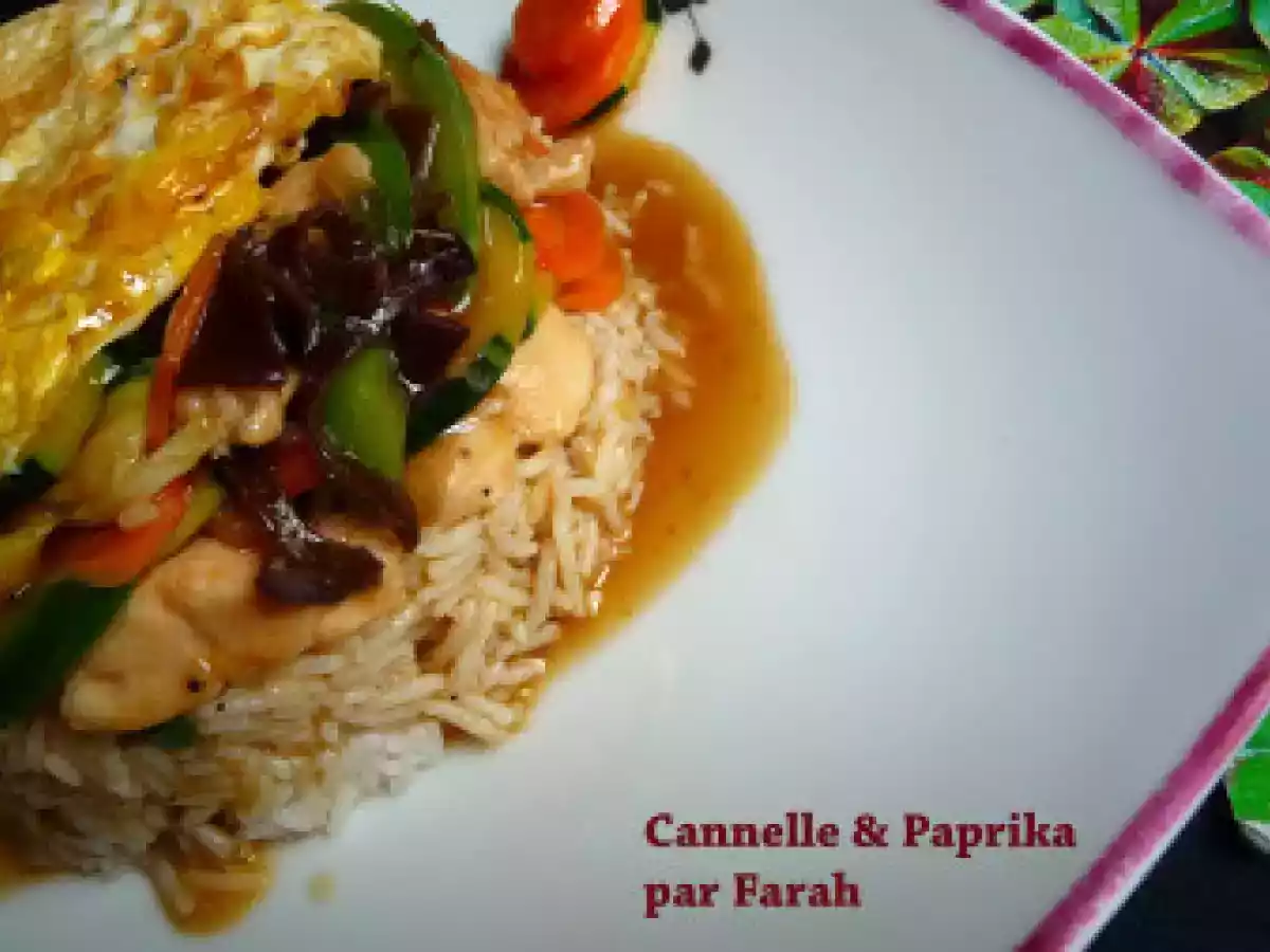 Bol renversé (Sauté de légumes, poulet & champignons noirs) (La Réunion)