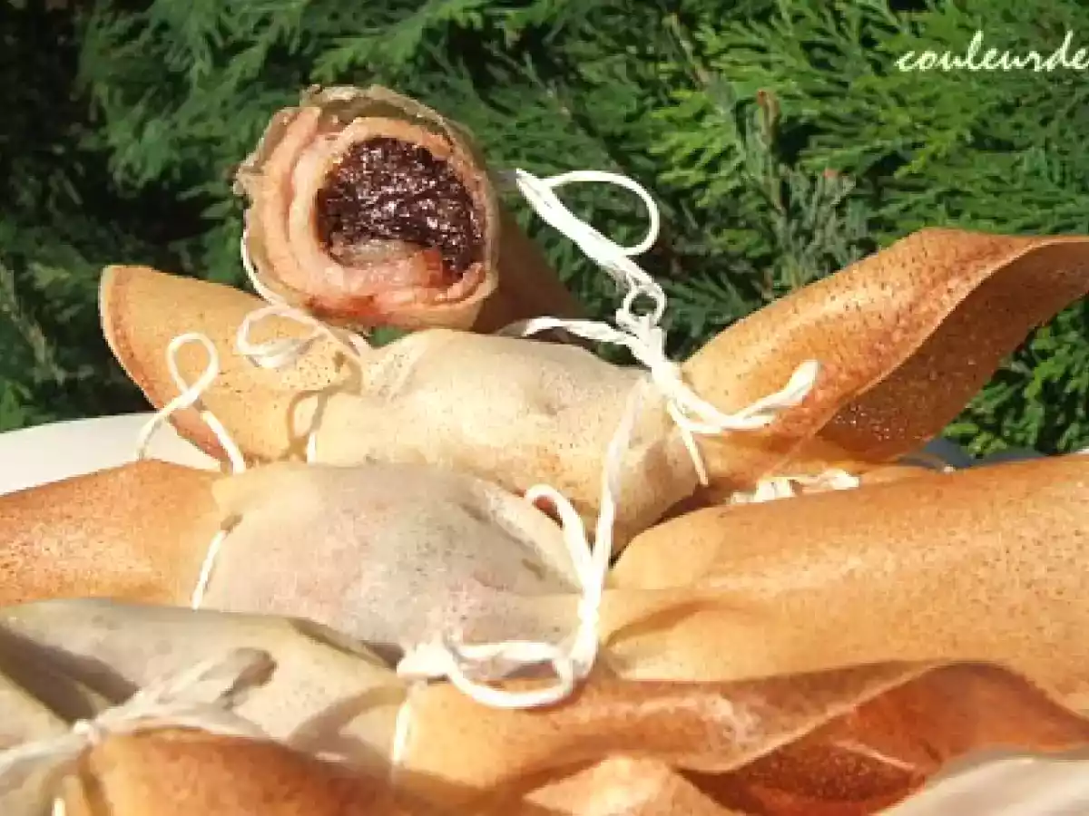 Bonbons pruneaux-lard fumé et bricks tomate-mozarrella-basilic (pour l?apéro) - photo 2