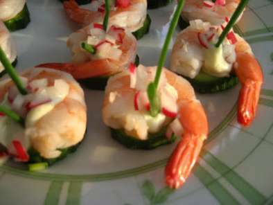 Bouchées de crevettes au wasabi ou crevetttes pique atout