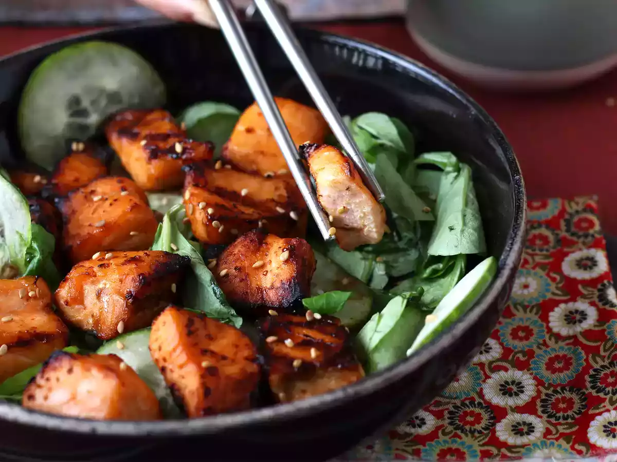 Bouchées de saumon au Air fryer avec une marinade asiatique - photo 2