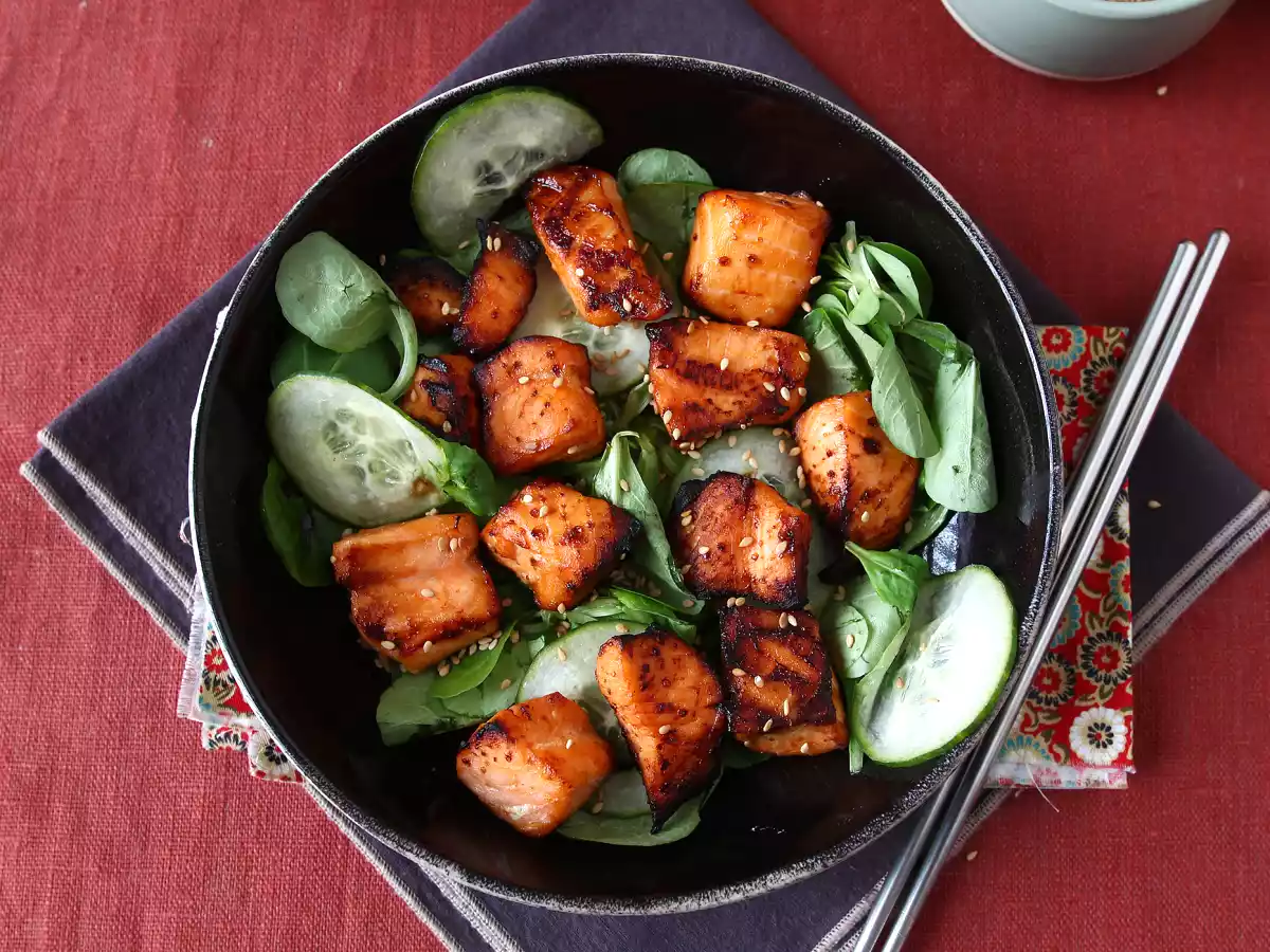 Bouchées de saumon au Air fryer avec une marinade asiatique - photo 3