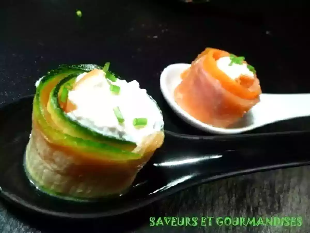 Bouchées de saumon farcies aux crabe et fromage. - photo 2