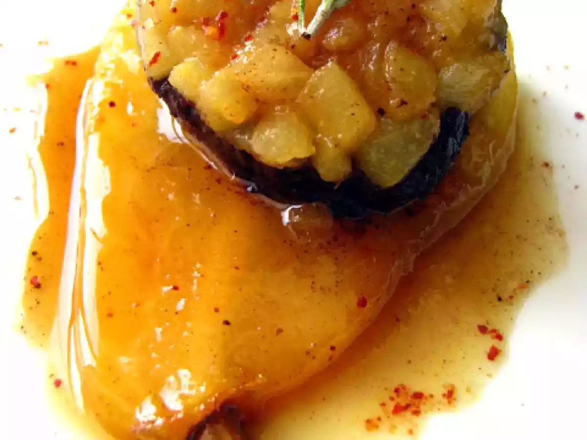 Boudin noir aux poires, sauce miel au épices