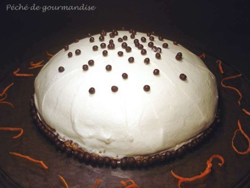 Boule de neige au chocolat blanc et confit de clémentines, photo 1