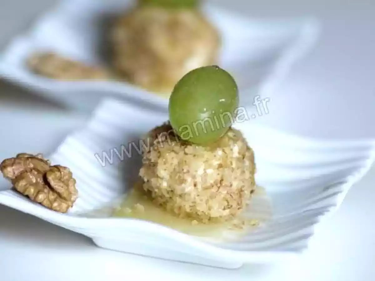 Boules de fromages de chèvre panées aux noix, tomme de chèvre