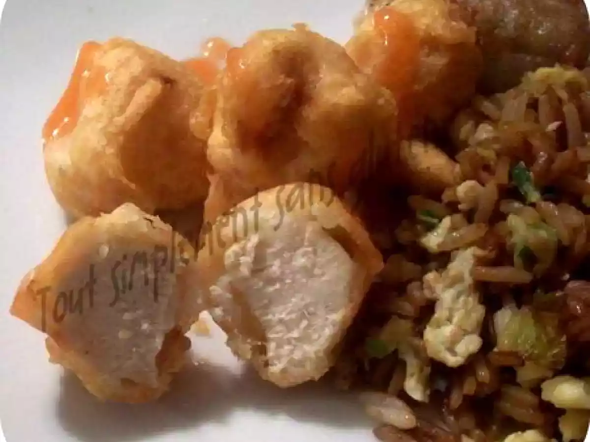 Boules de poulet chinoises SANS GLUTEN avec sauce rouge (Gluten Free Chicken Balls) - photo 2
