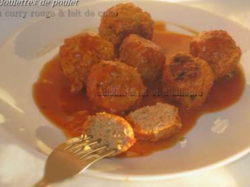 Boulette De Poulet Au Curry Rouge Lait De Coco