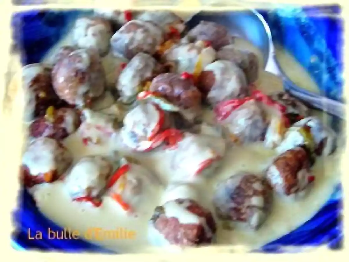 Boulettes aux trois poivrons sauce au curry... au thermomix