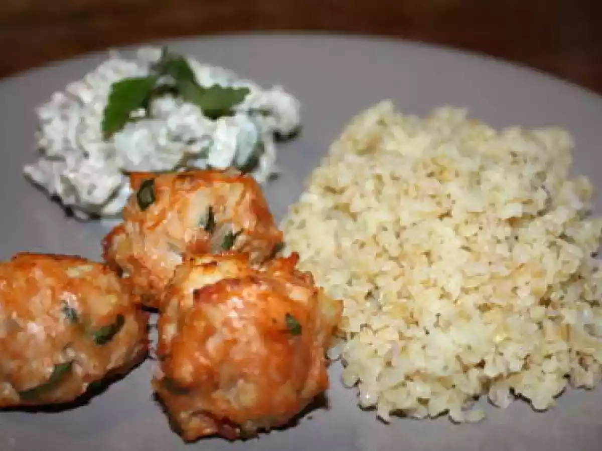 Boulettes de dinde sauce à l'aubergine et au yaourt