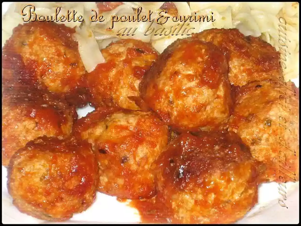Boulettes de poulet & surimi au basilic