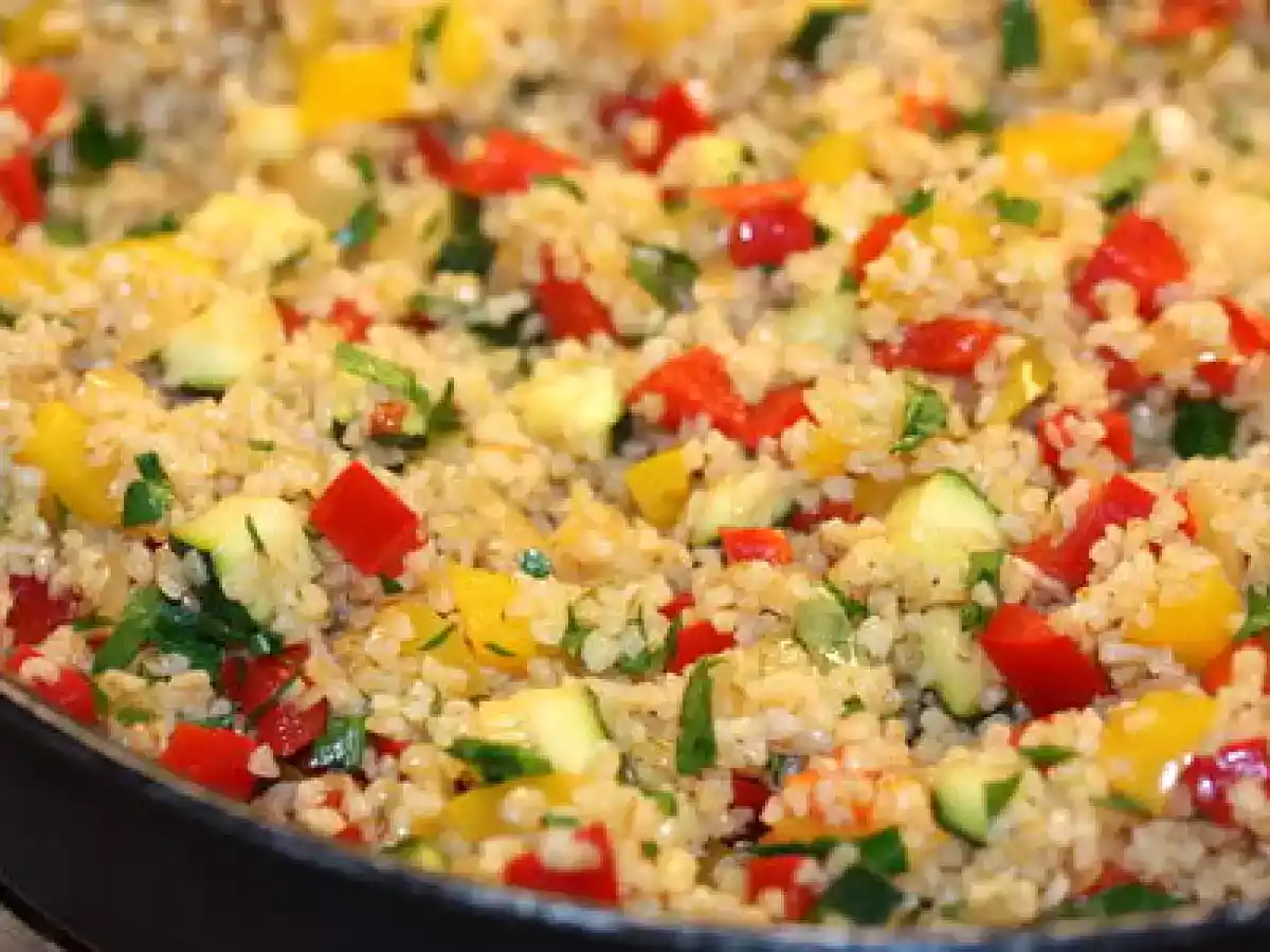 Boulgour à la courgette et aux poivrons