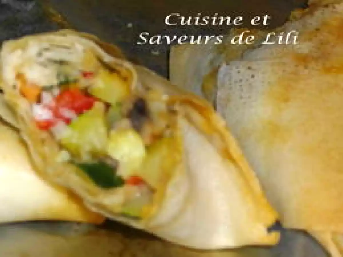 Brick aux légumes et crevettes