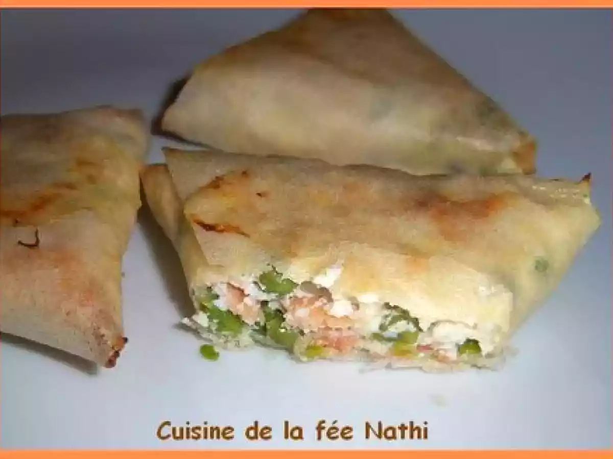 Brick saumon petits pois ricotta