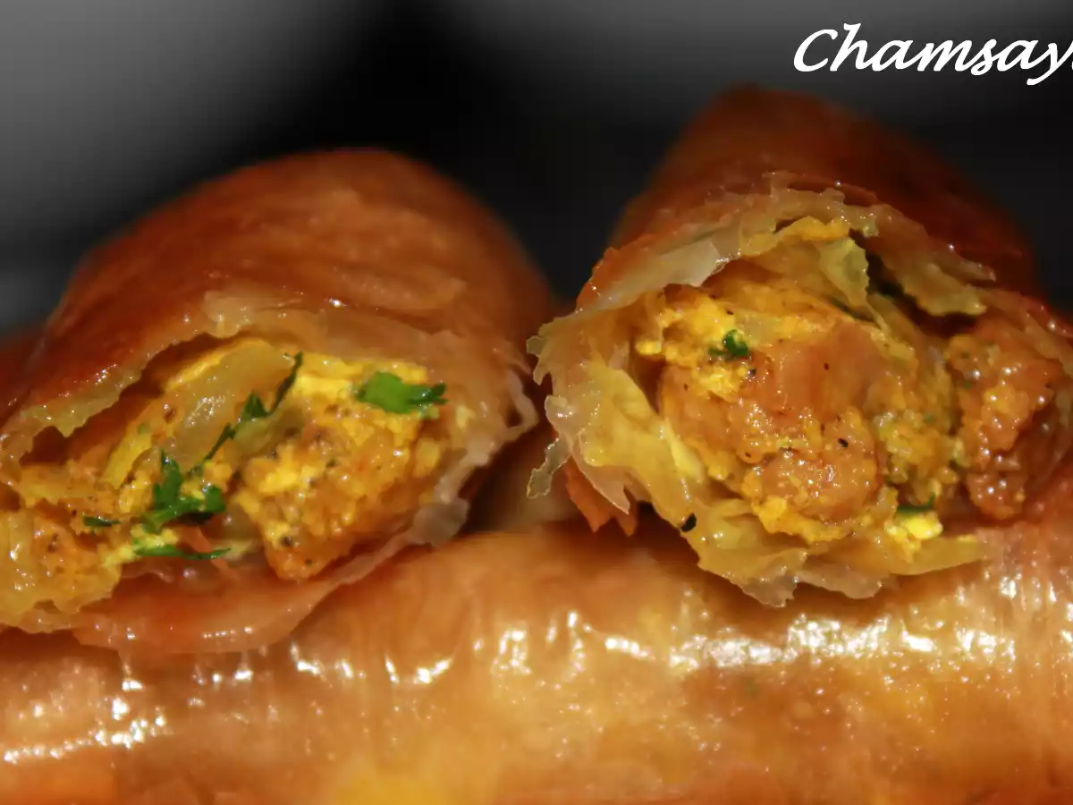 Bricks lardons de poulet, pommes de terre et chèvre frais