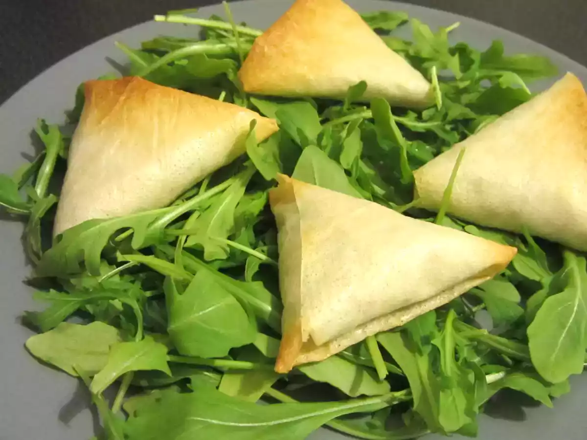 Bricks poireaux, ricotta, gingembre